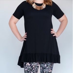 Agnes & Dora Black Ruffle Tunic